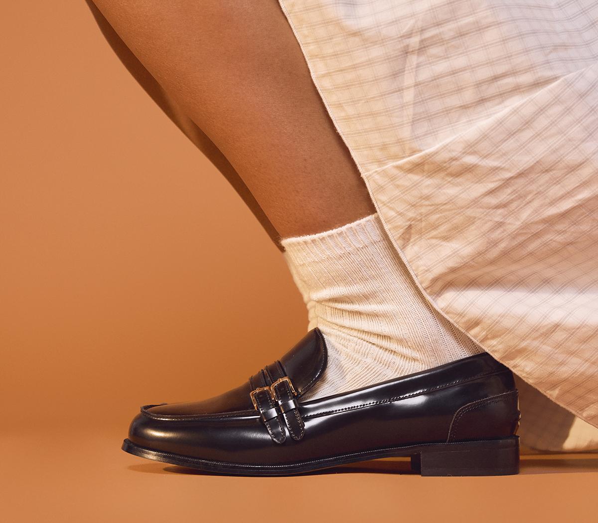 OFFICEFernando Double Strap Detail LoafersBlack Leather