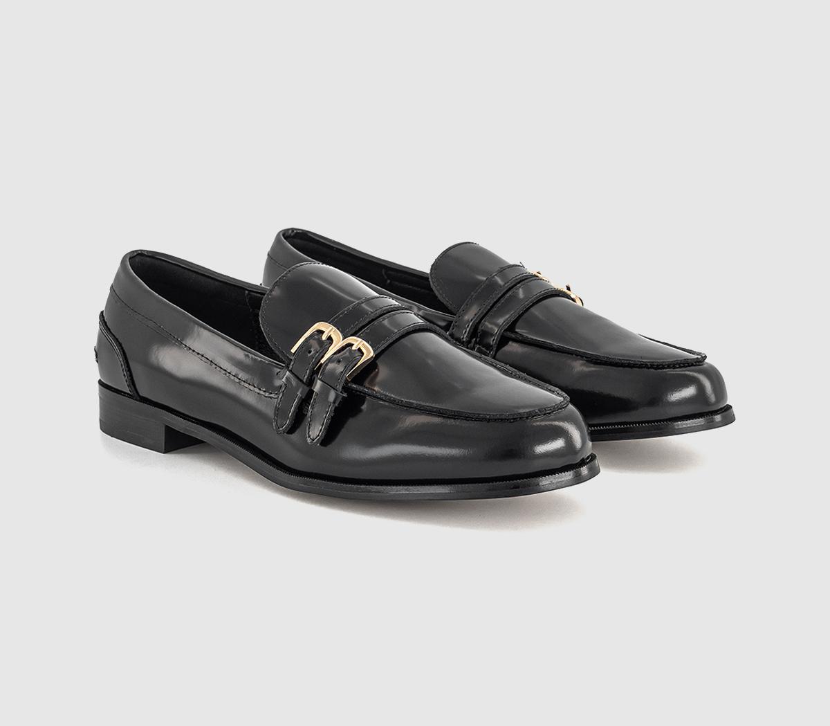 OFFICEFernando Double Strap Detail LoafersBlack Leather