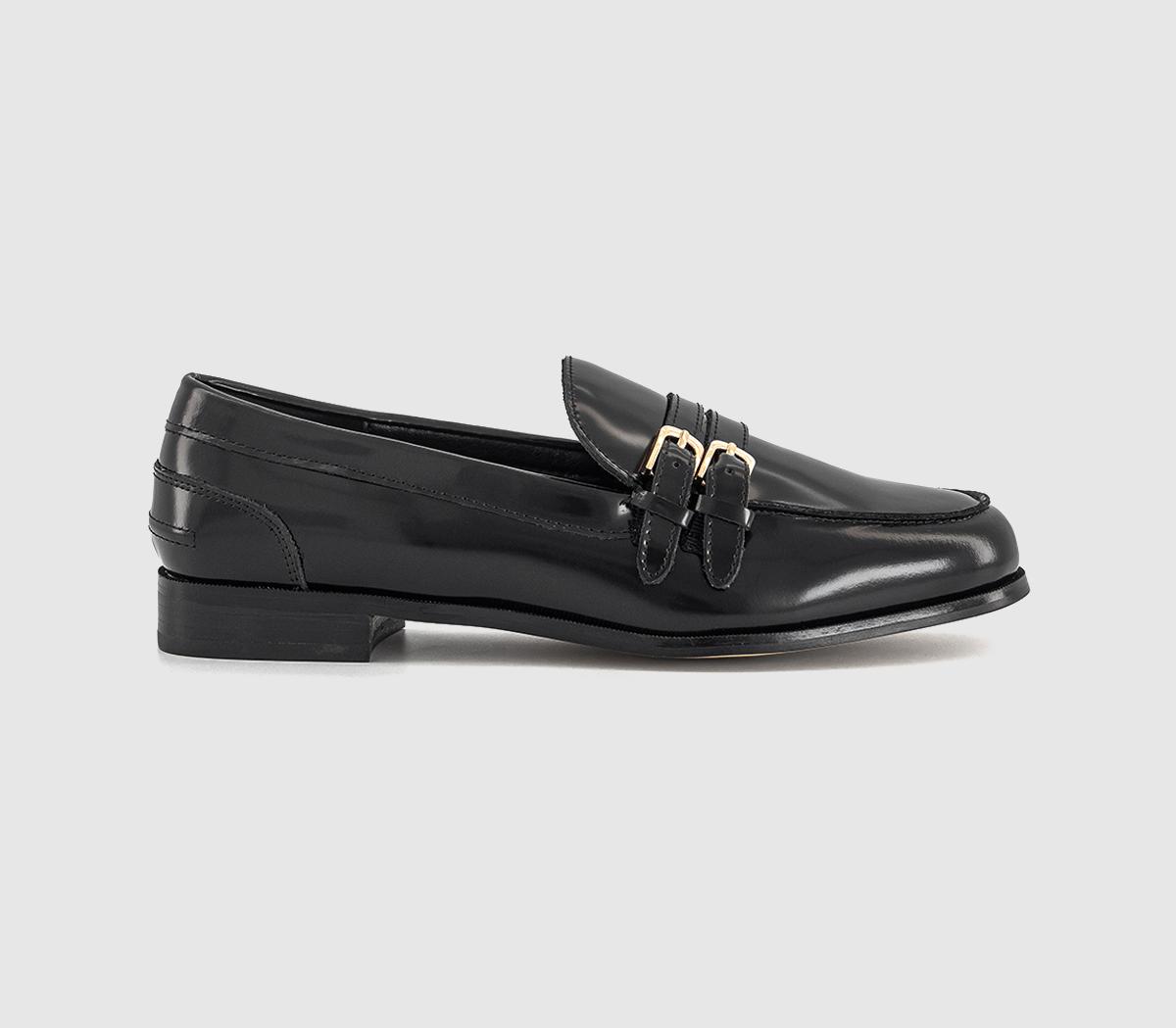 OFFICEFernando Double Strap Detail LoafersBlack Leather