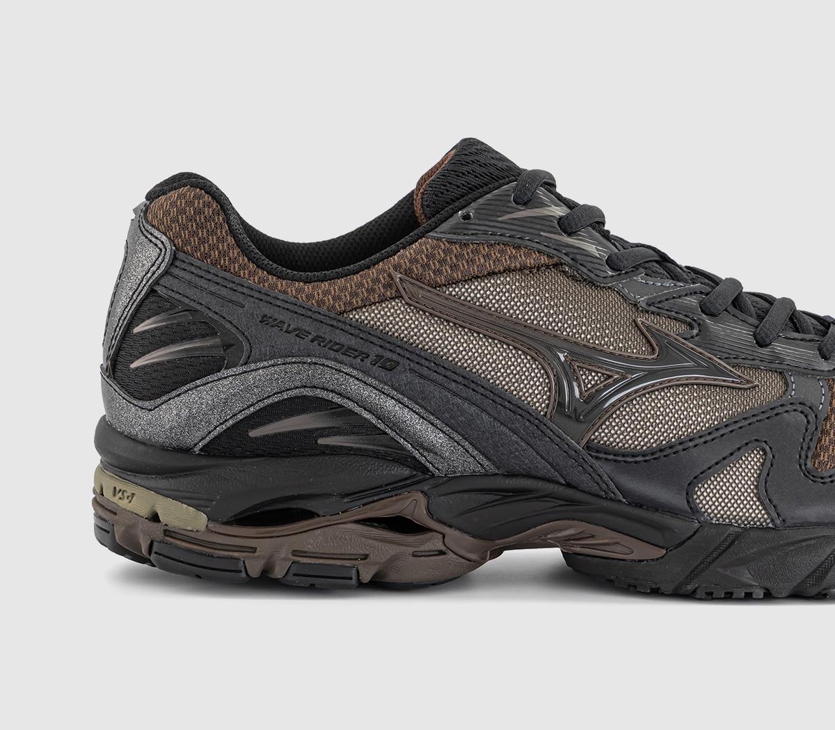 Mizuno Wave Rider 10 VA Trainers Chocolate Brown Pirate Black