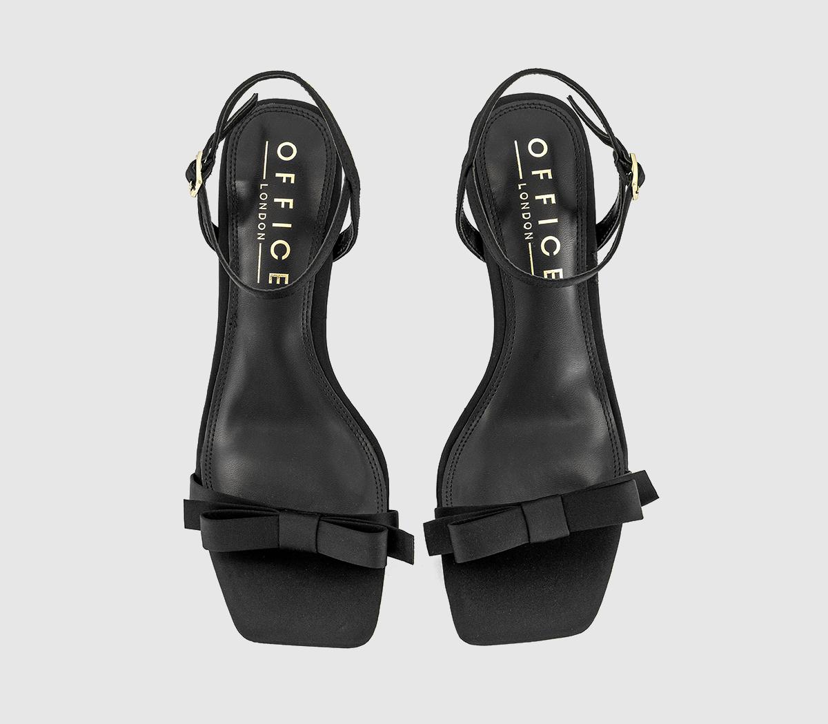 OFFICEMariah Bow Detail Heeled SandalsBlack Satin