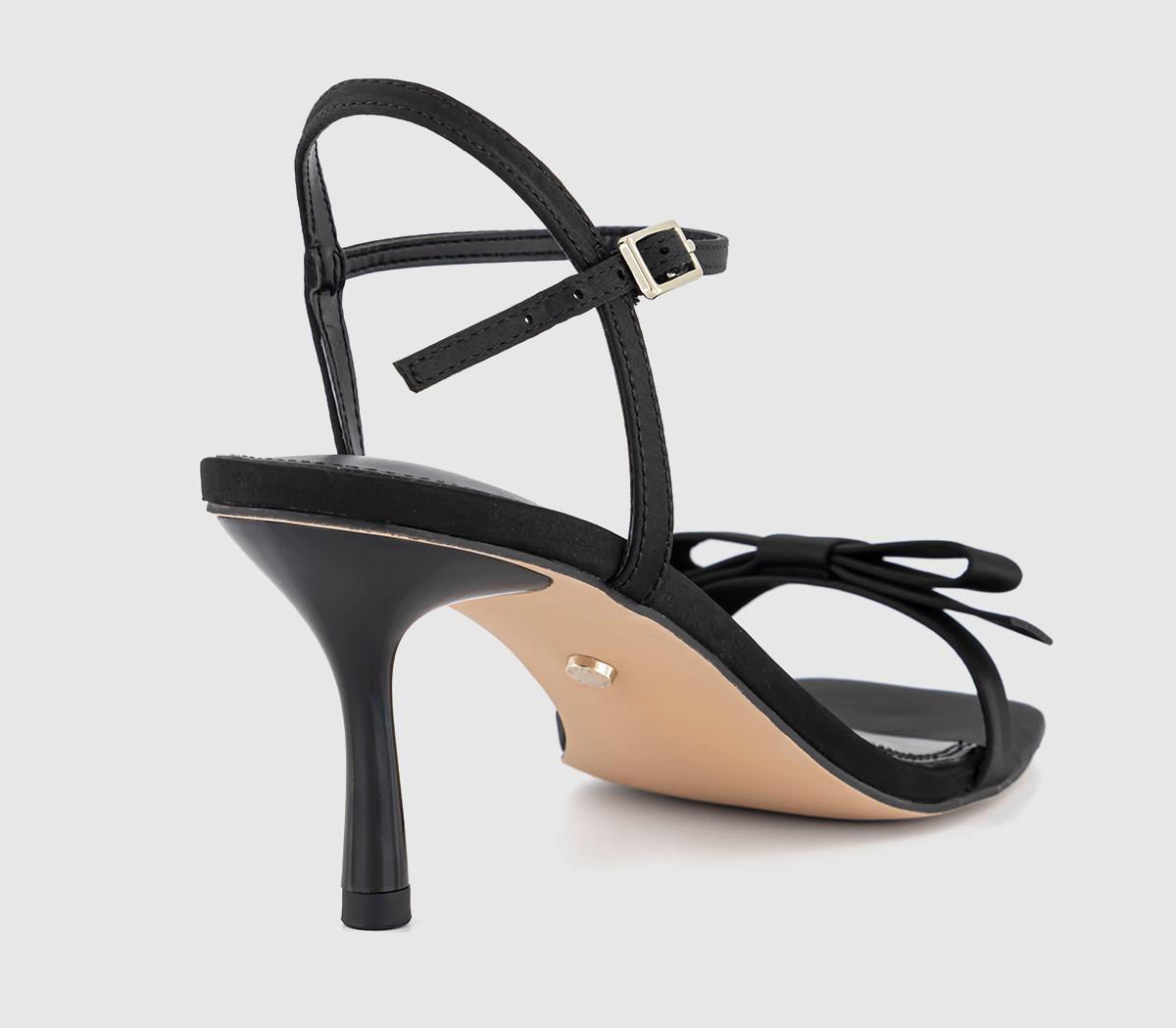 OFFICEMariah Bow Detail Heeled SandalsBlack Satin