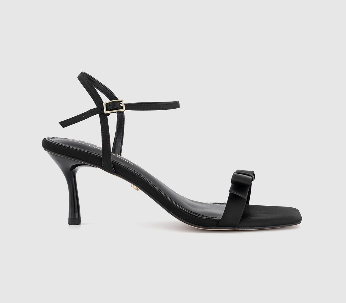 OFFICEMariah Bow Detail Heeled SandalsBlack Satin