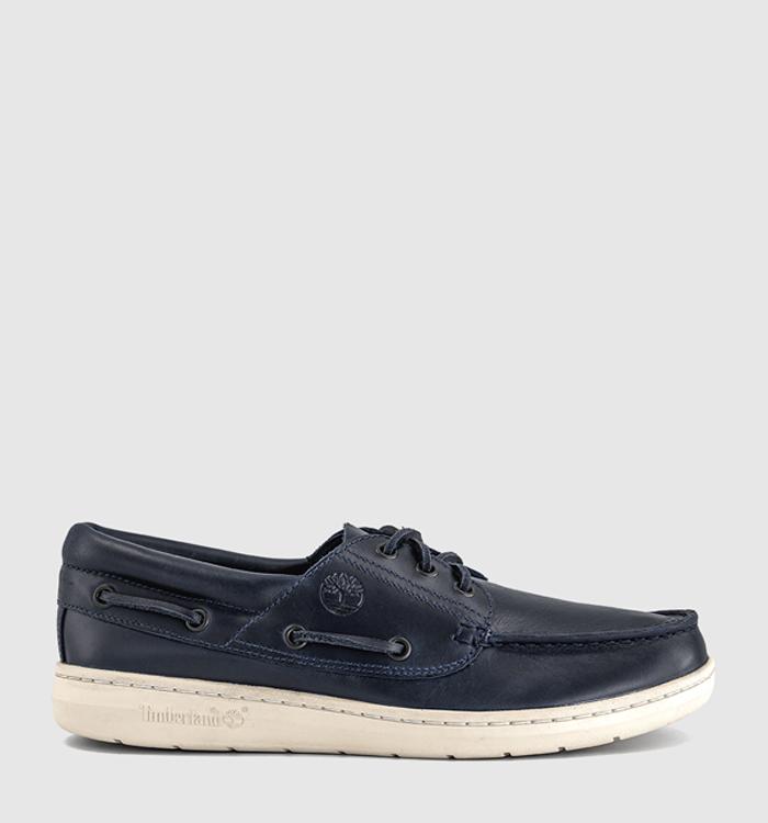 Timberland Portofino Pier Boat Shoes Dark Blue Full Grain