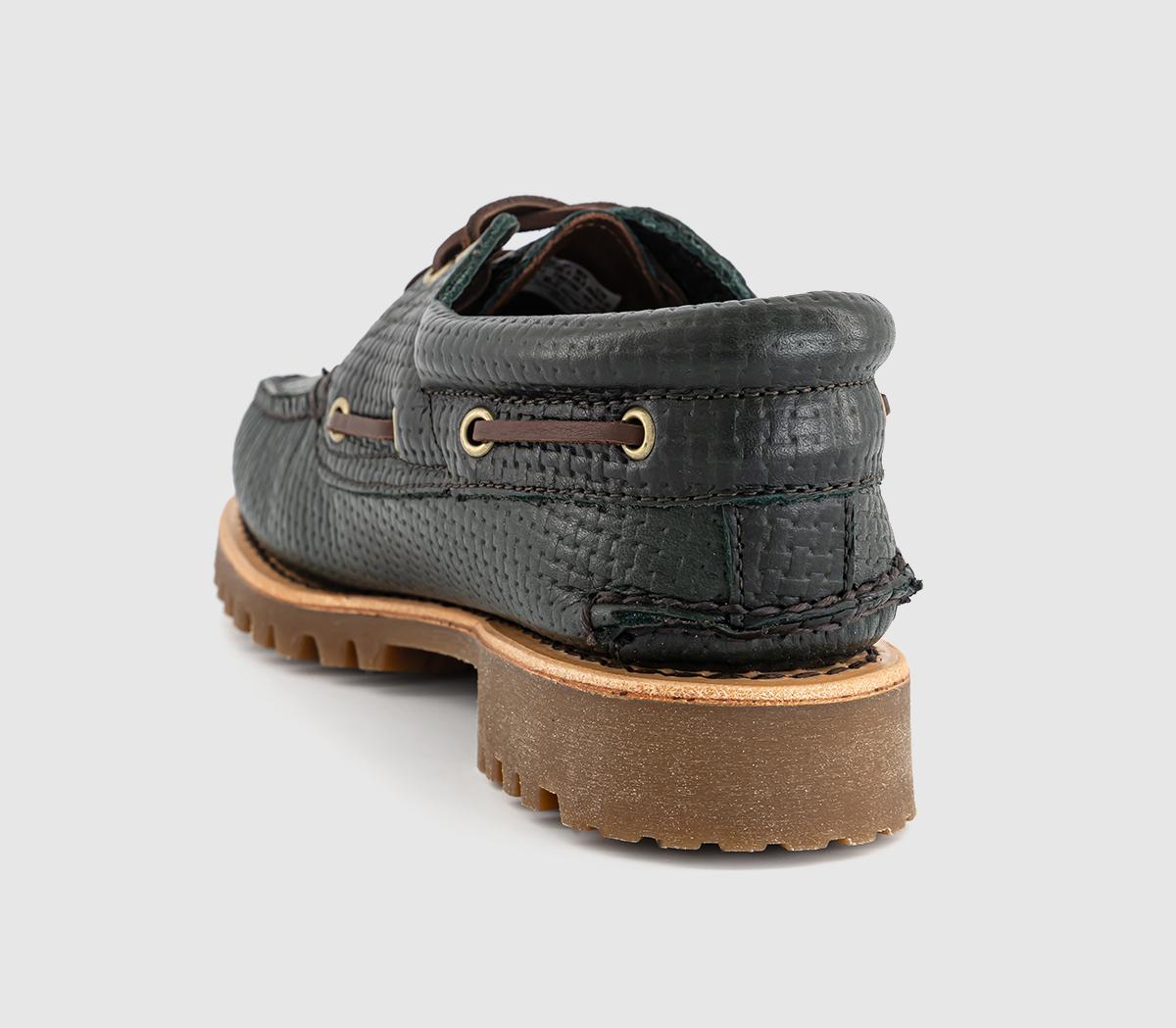“名作定番”Timberland 3 eye BOAT SHOE 26cm Timberland Authentic Boat Shoes Dark Green Full Grain Leather