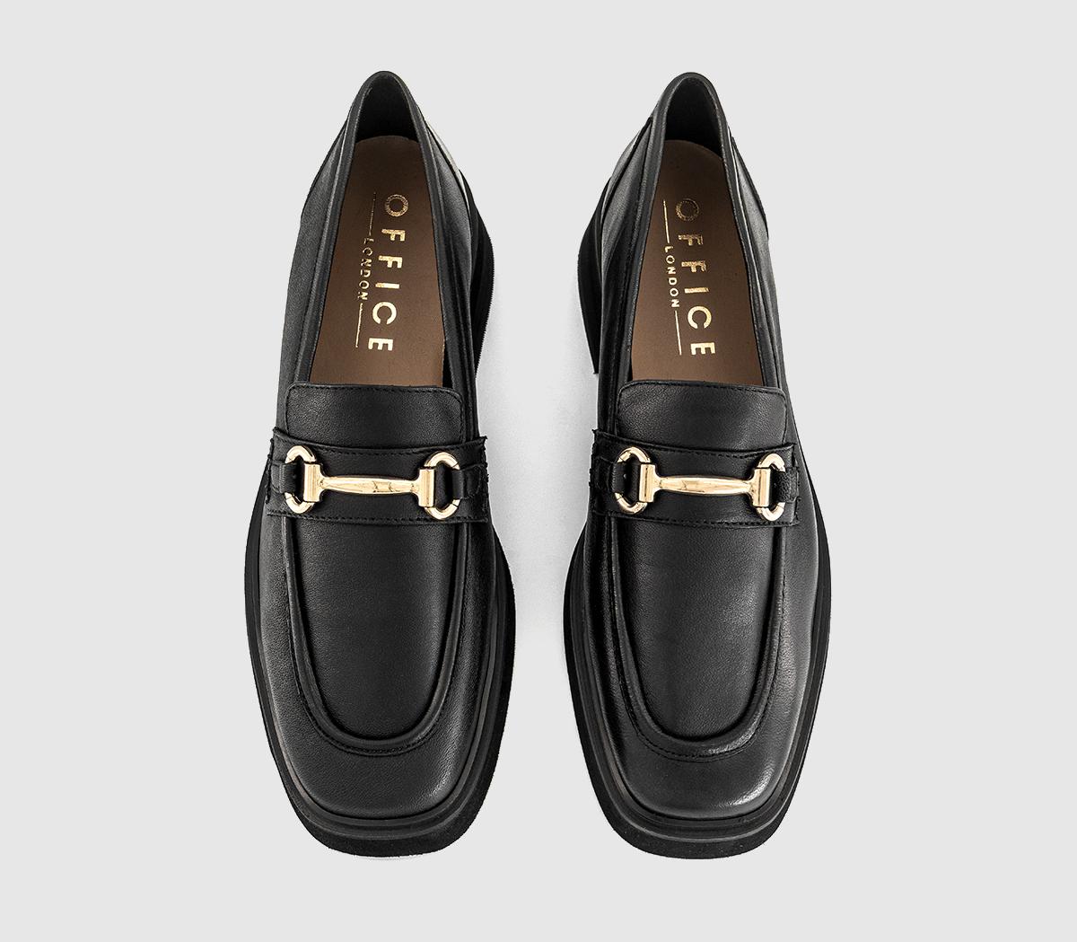 OFFICEFollow Snaffle Trim Square Toe LoafersBlack Leather