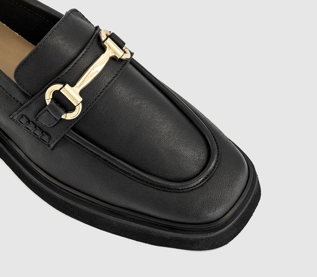 OFFICEFollow Snaffle Trim Square Toe LoafersBlack Leather