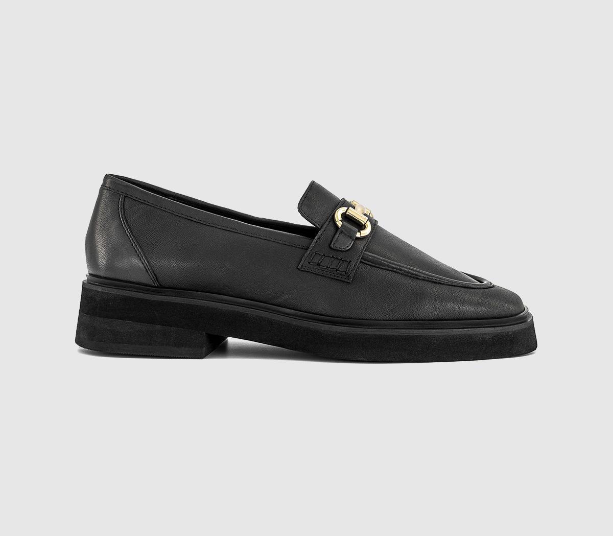 OFFICEFollow Snaffle Trim Square Toe LoafersBlack Leather