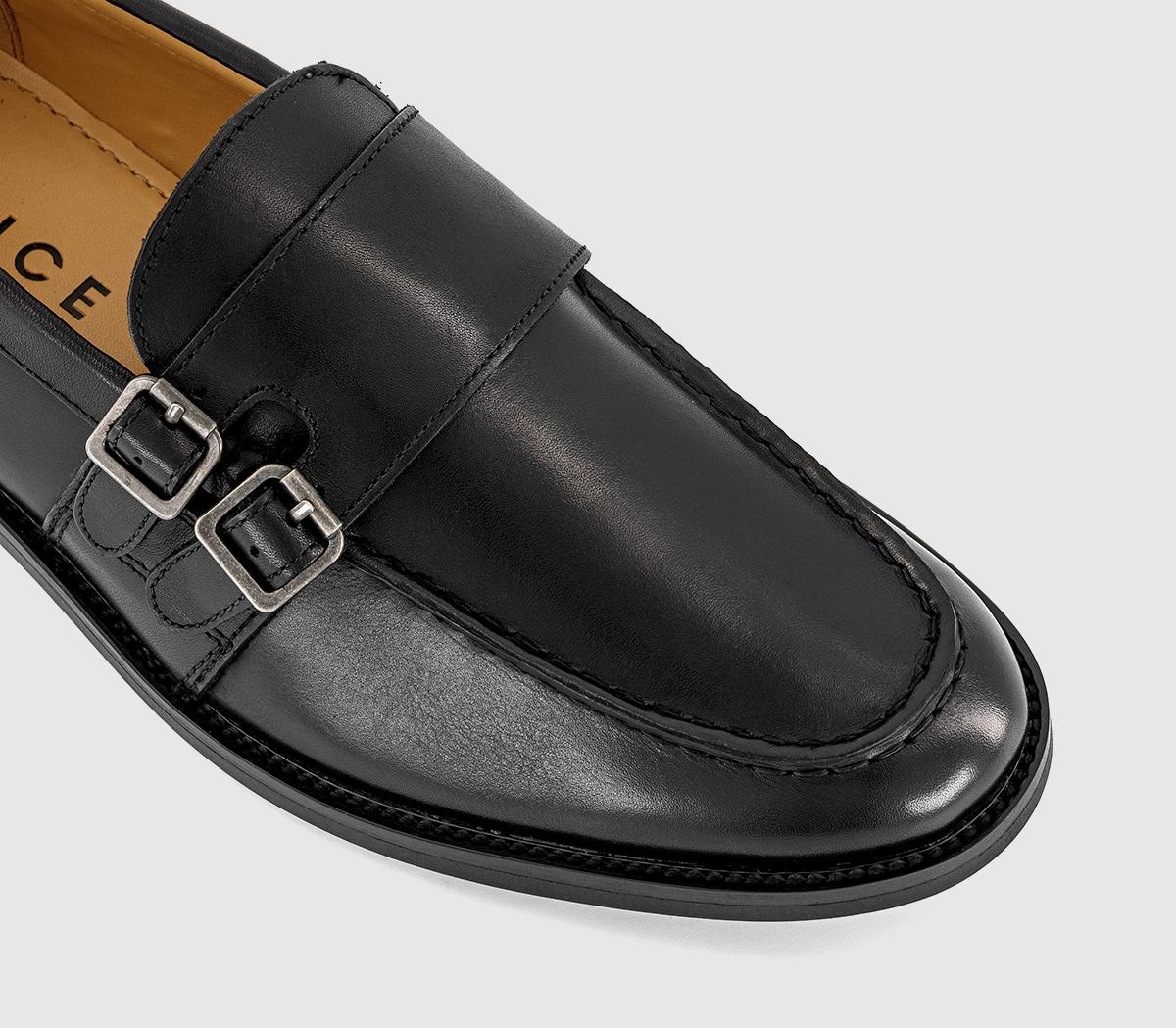 OFFICEMelbourne Monk Strap LoafersBlack Leather