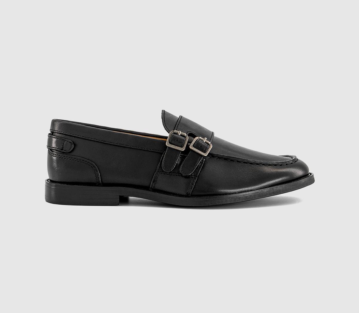 OFFICEMelbourne Monk Strap LoafersBlack Leather