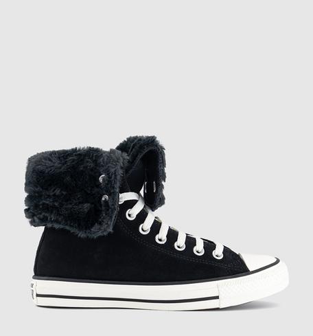 Converse All Star Fold Over Trainers Black Black Egret