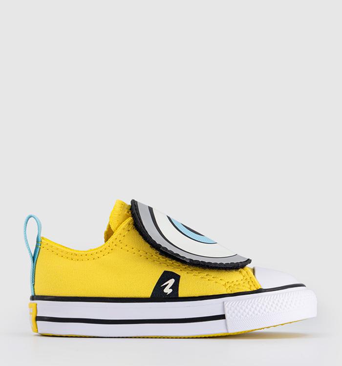 Converse All Star One Strap Infant Trainers Minions Yellow White Black