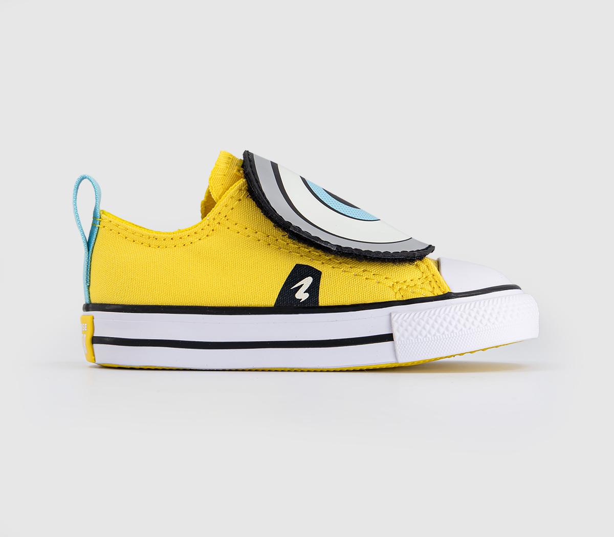 Converse All Star One Strap  Trainers Minions White Black Yellow in Kids  Size 9, Office Shoes
