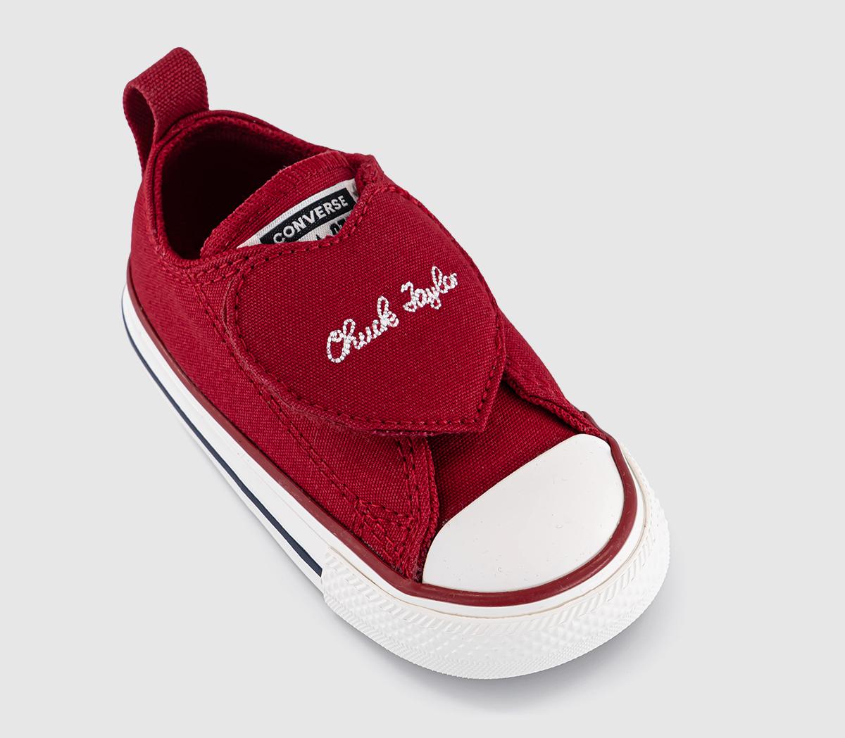 ConverseAll Star One Strap Infant TrainersRed Vintage White Black Heart