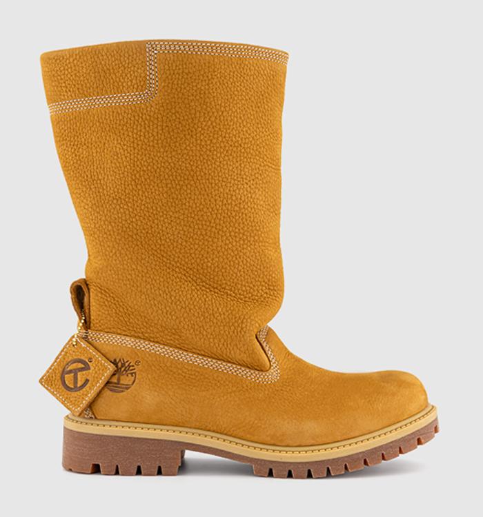 Timberland Telfar 6 Inch Boot Pull On Mid Wheat Nubuck