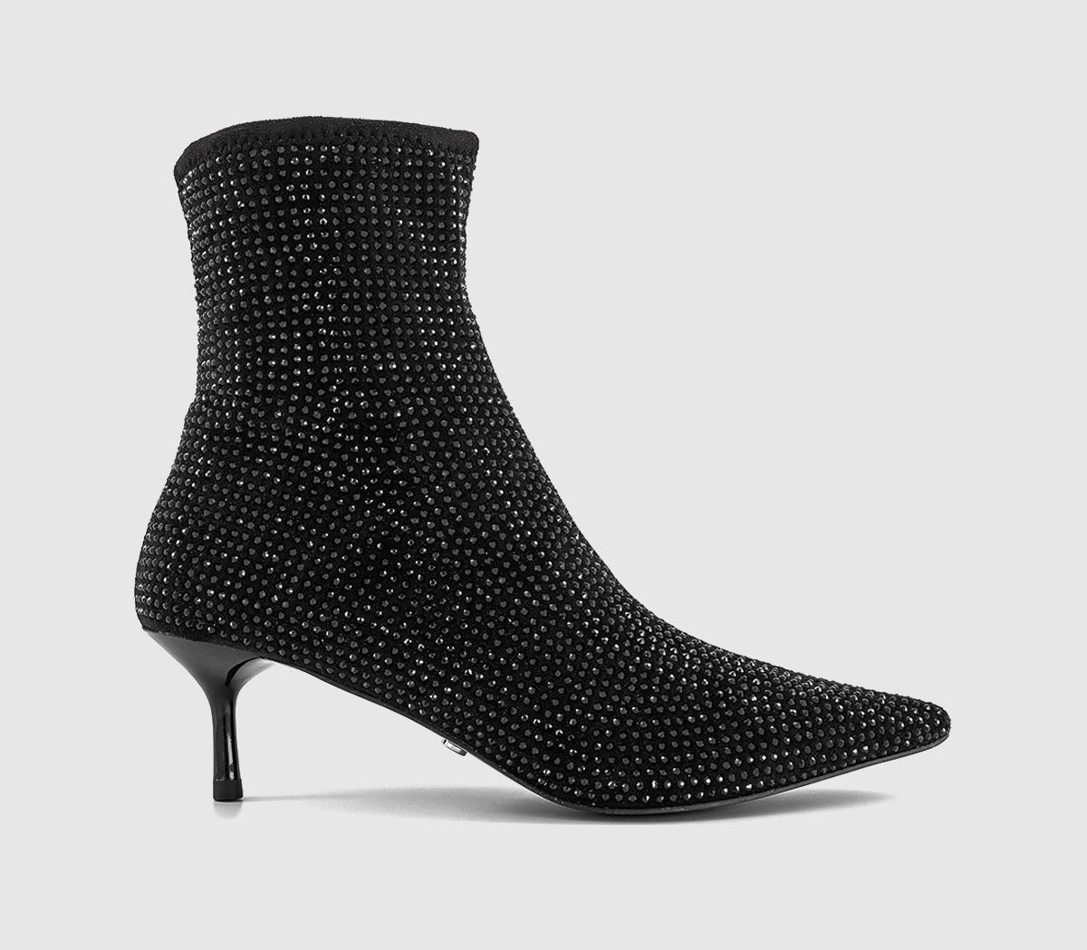 OFFICEAmaze Embellished Kitten Heel Ankle BootsBlack Embellished
