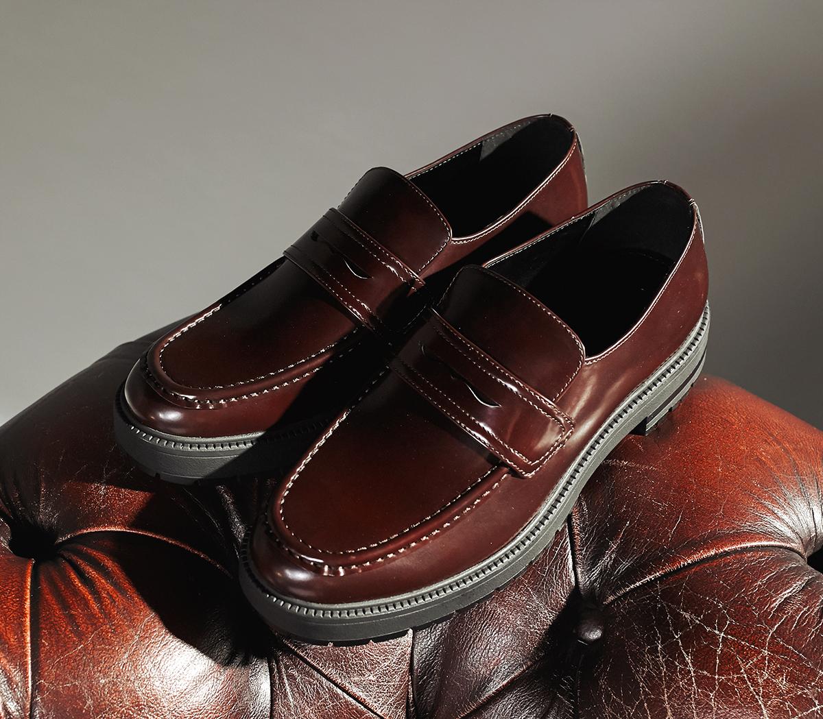 OFFICEChesil Chunky High Cut LoafersBurgundy
