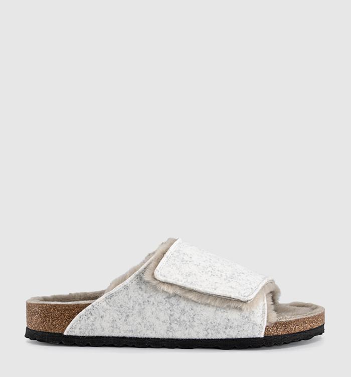 BIRKENSTOCK Solana Shearling Sliders Oyster