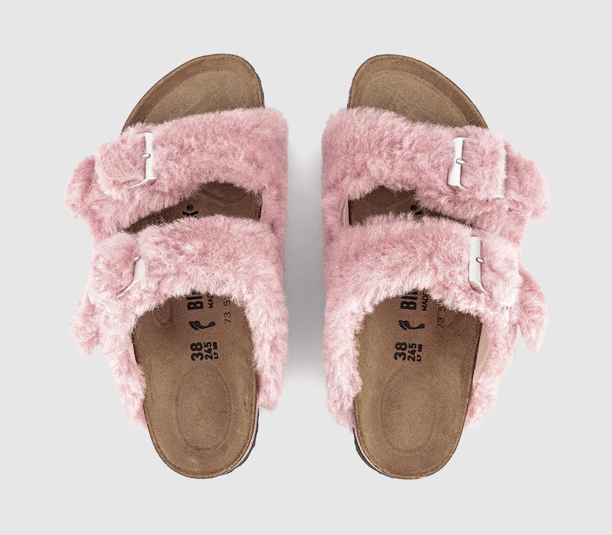 BIRKENSTOCKArizona Shearling Strap SlippersCrystal Rose