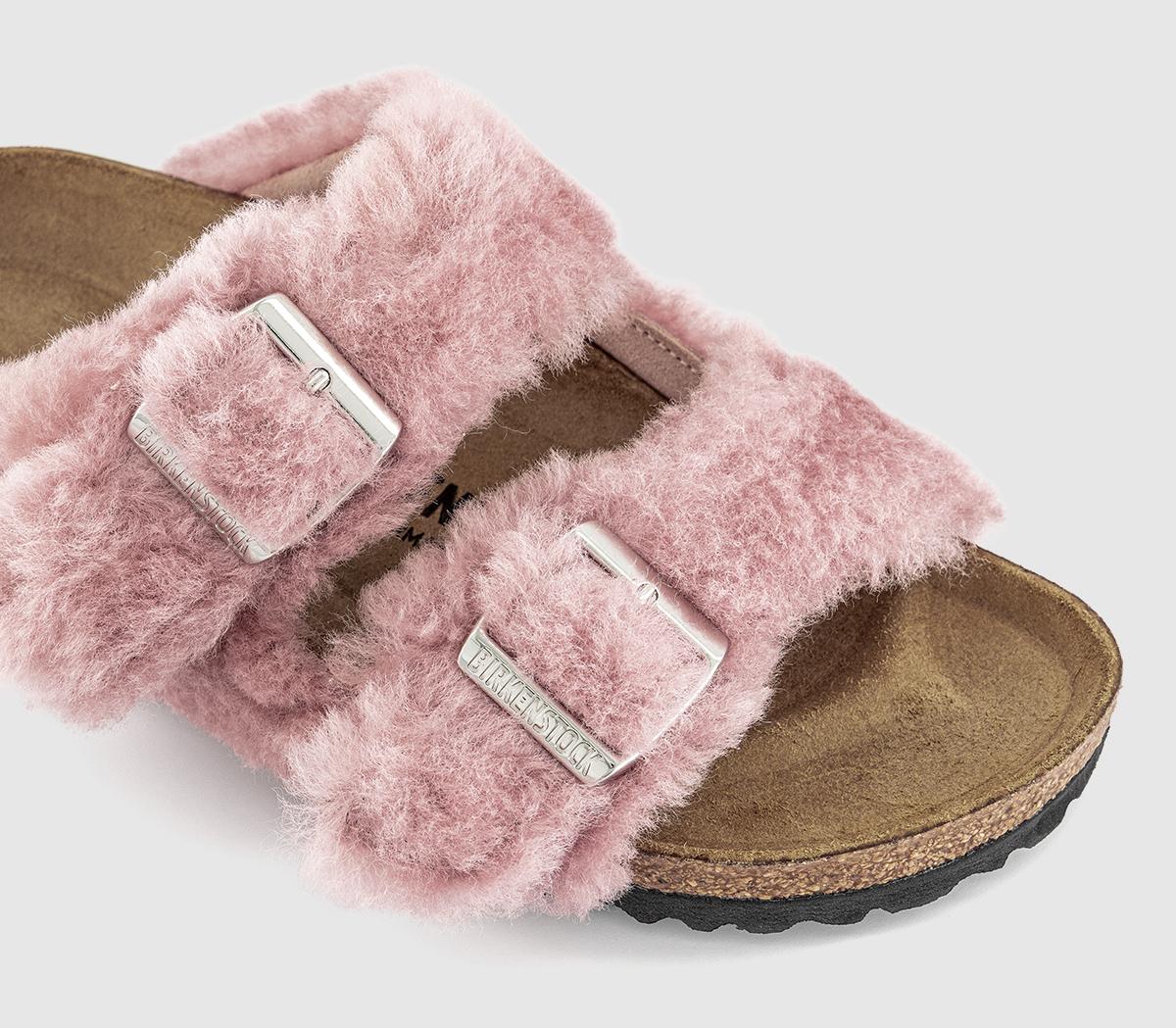 BIRKENSTOCKArizona Shearling Strap SlippersCrystal Rose