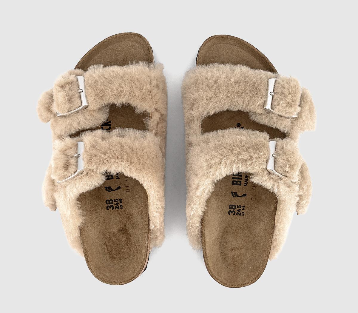 BIRKENSTOCKArizona Shearling Strap SlippersSandcastle