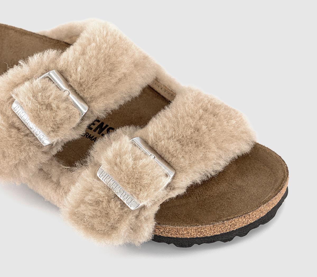 BIRKENSTOCKArizona Shearling Strap SlippersSandcastle