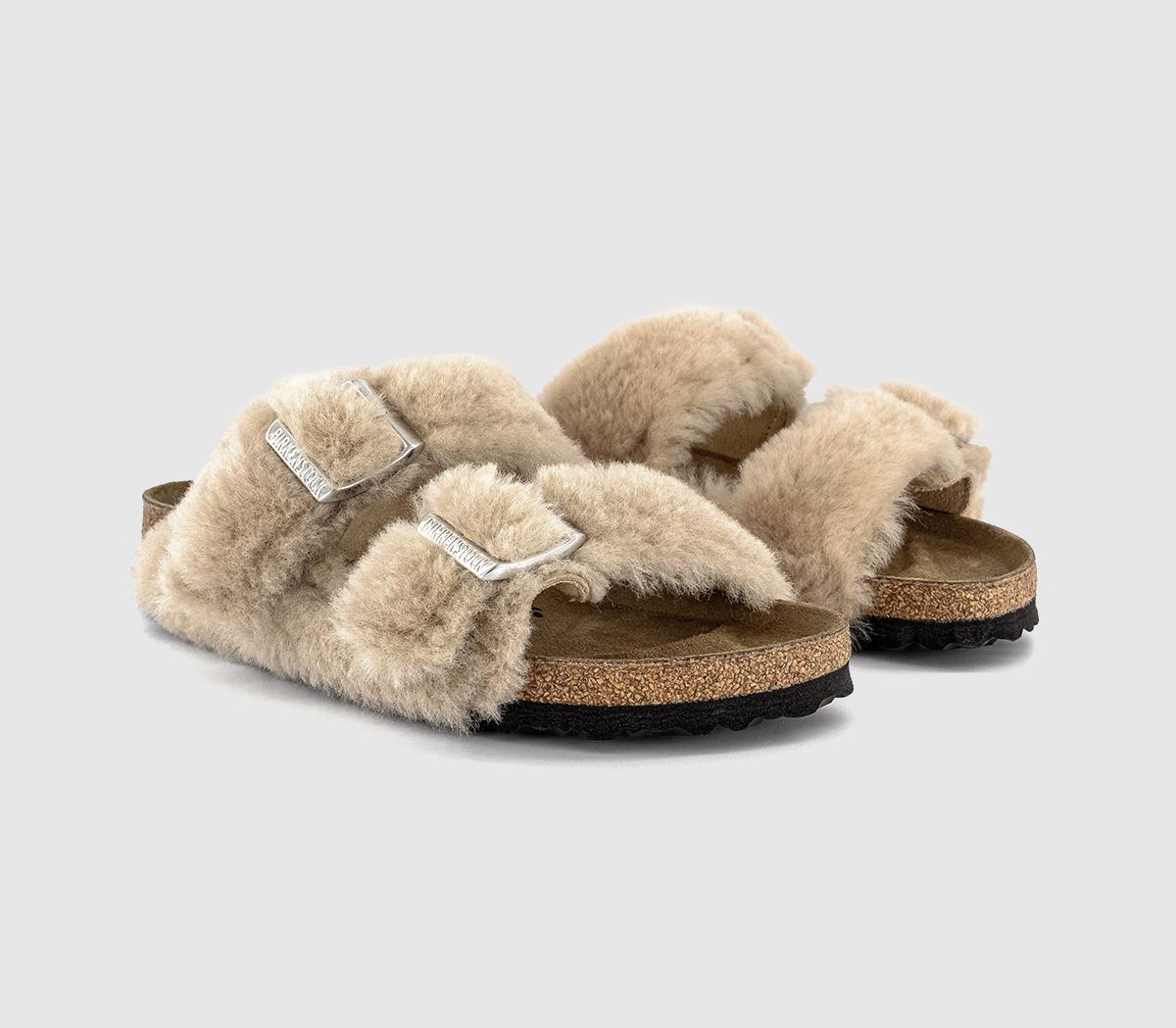 BIRKENSTOCKArizona Shearling Strap SlippersSandcastle