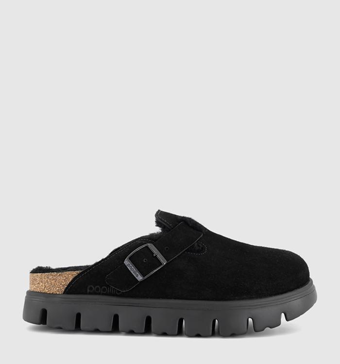 BIRKENSTOCK Boston Chunky Shearling Clogs Black