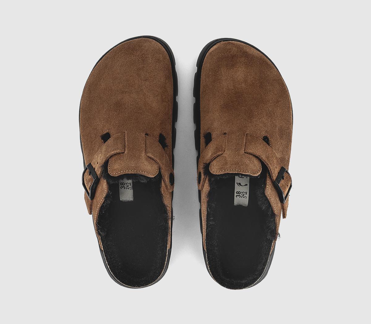 BIRKENSTOCKBoston Chunky Shearling ClogsDark Tea
