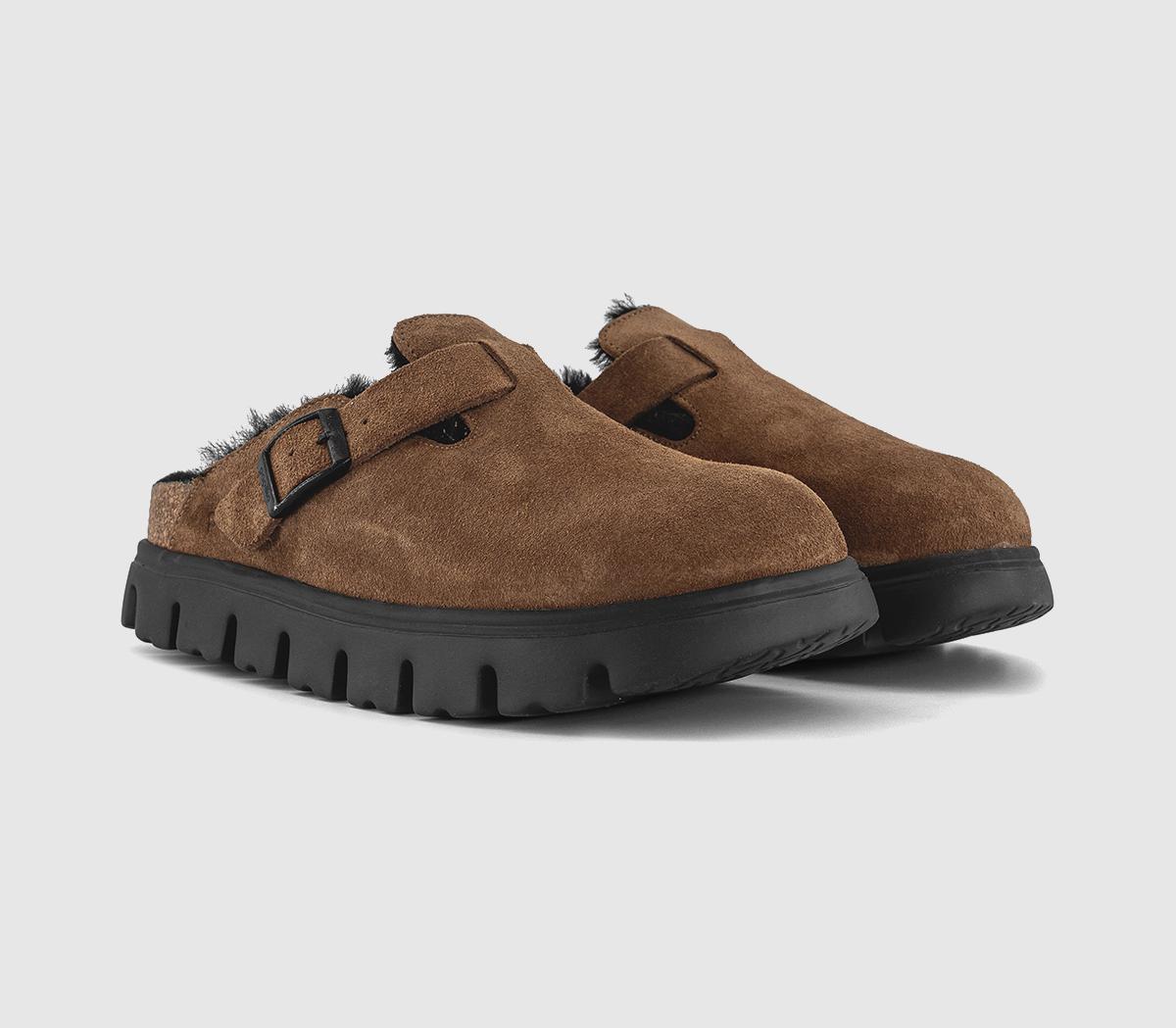 BIRKENSTOCKBoston Chunky Shearling ClogsDark Tea