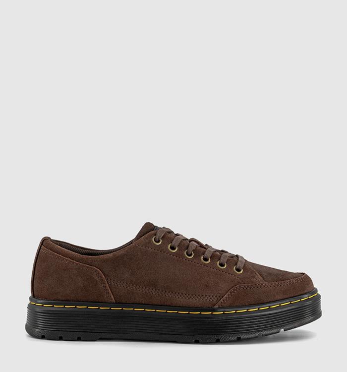 Dr. Martens Brookline 6 Eye Shoes Dark Brown Bronx Suede