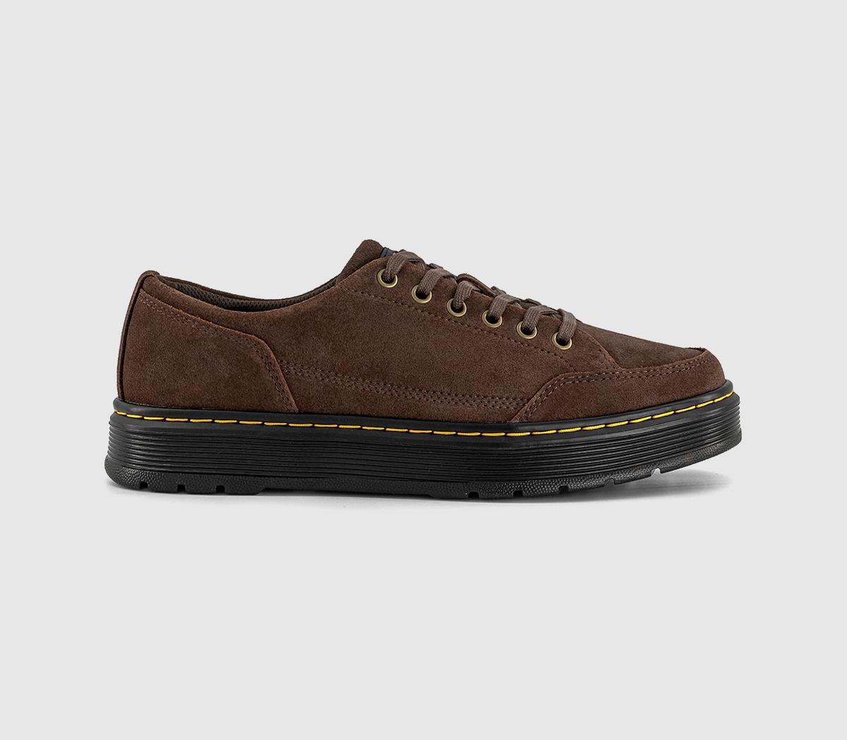 Martens Brookline Eye Shoes Dark Brown Bronx Suede Men's