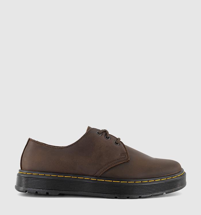 Dr. Martens Brookline Lo 3 Eye Shoes Dark Brown Crazy Horse