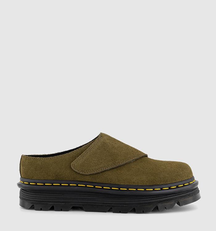 Dr. Martens Zebzag Anywair Mules Olive Suede