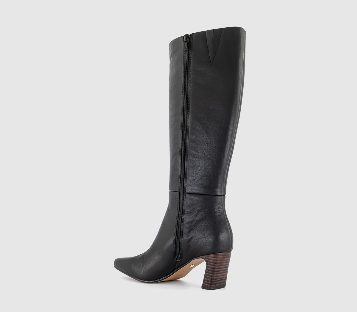 OFFICEKallie Set Back High Heel Knee BootsBlack Leather