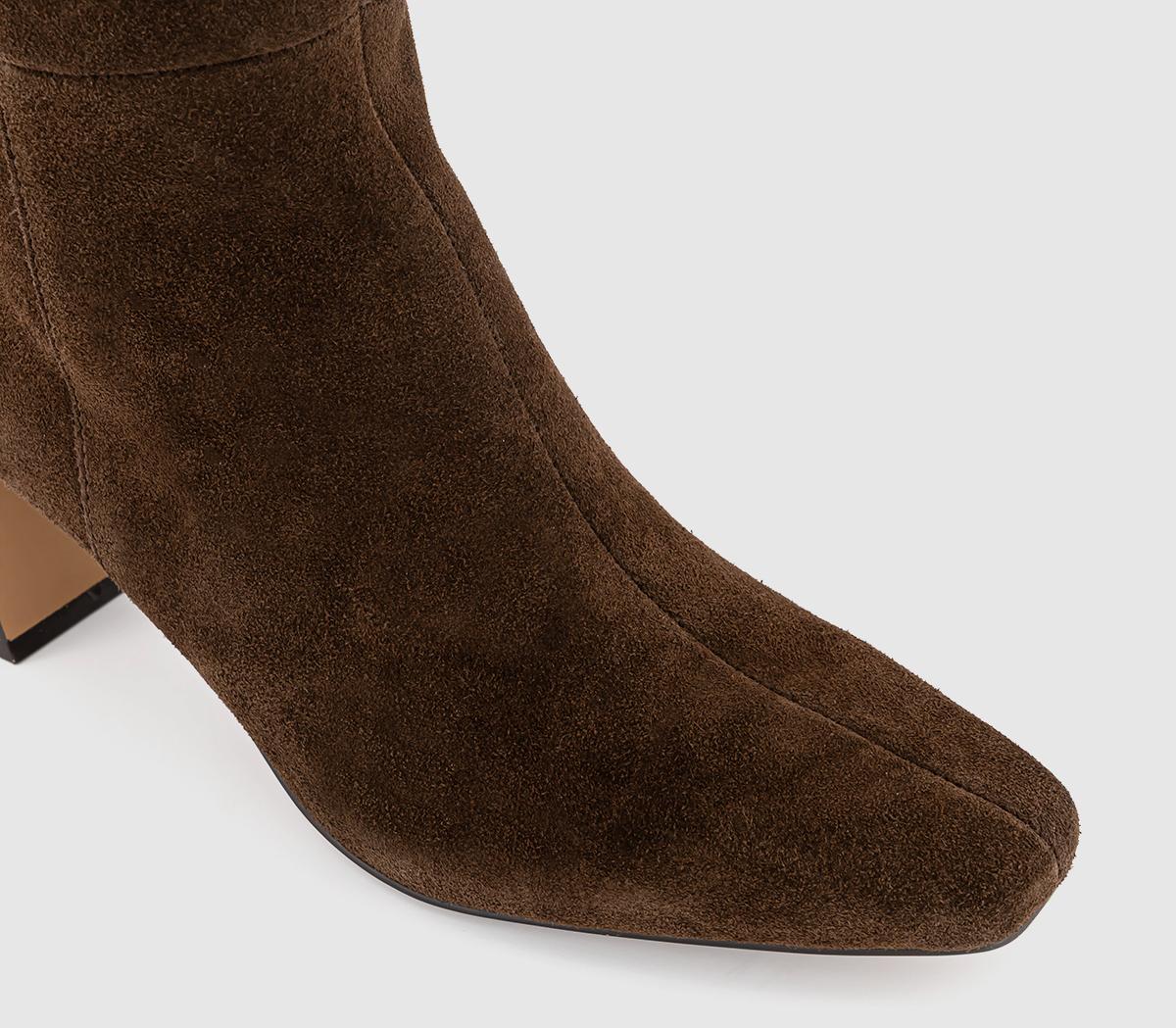 OFFICEKallie Set Back High Heel Knee BootsBrown Suede