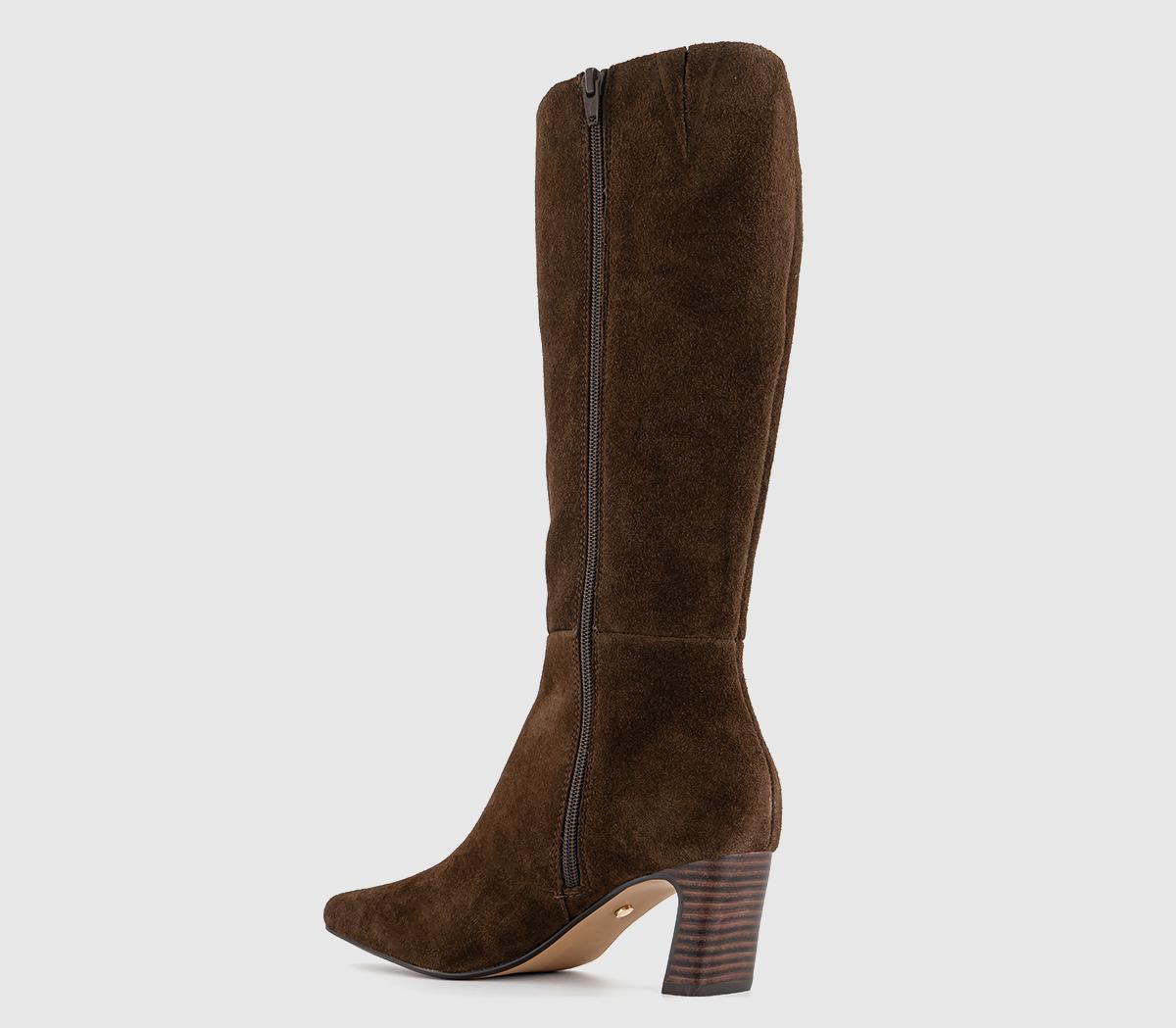 OFFICEKallie Set Back High Heel Knee BootsBrown Suede