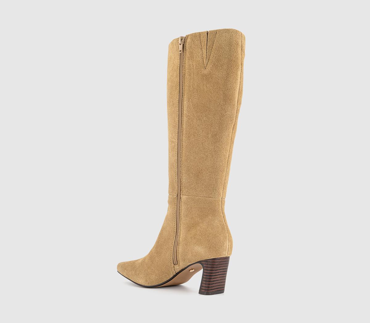 OFFICEKallie Set Back High Heel Knee BootsBeige Suede