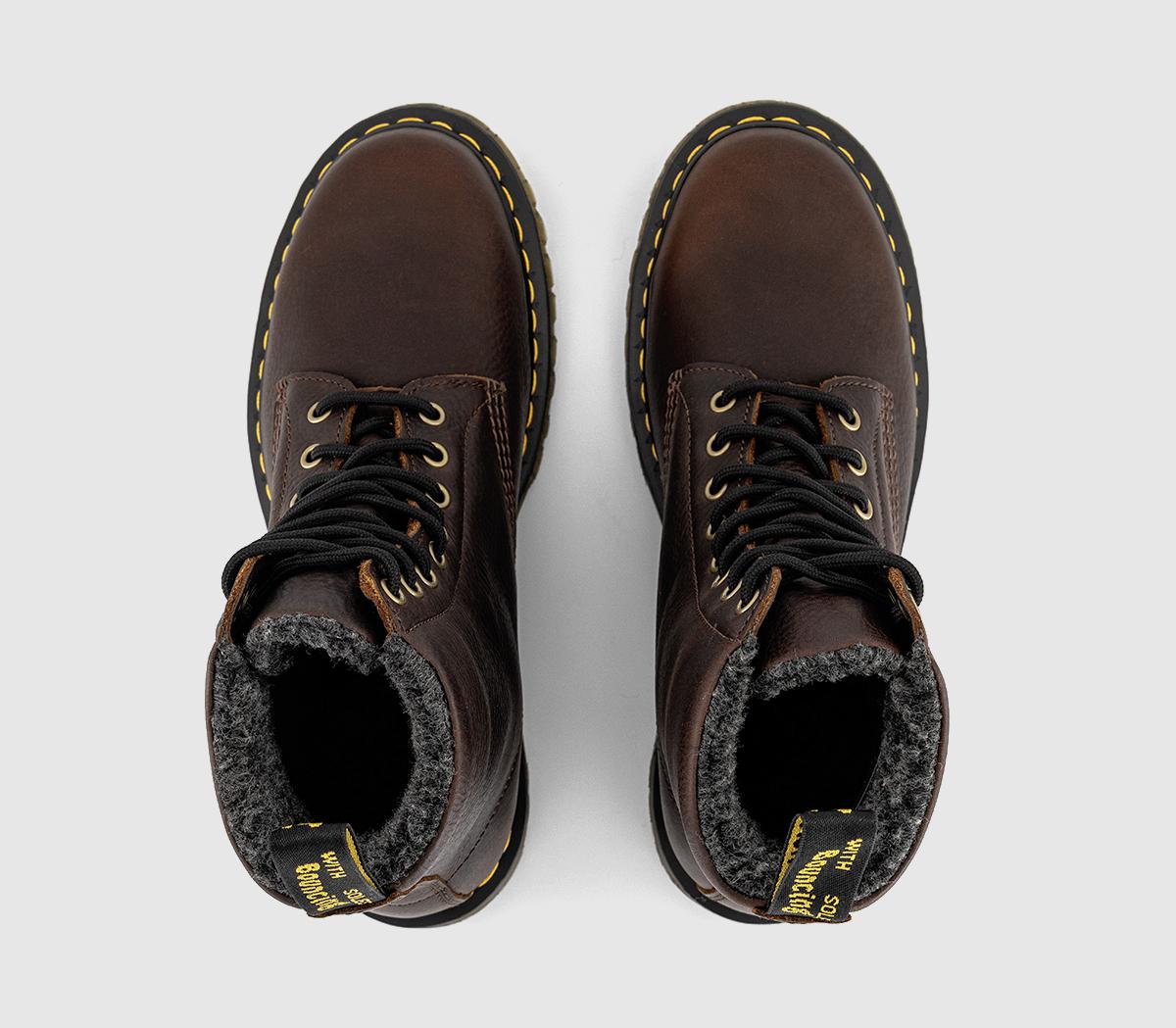 Dr. Martens Dm 8 Eye Lace Boots Dark Brown Grizzly - Men's Boots