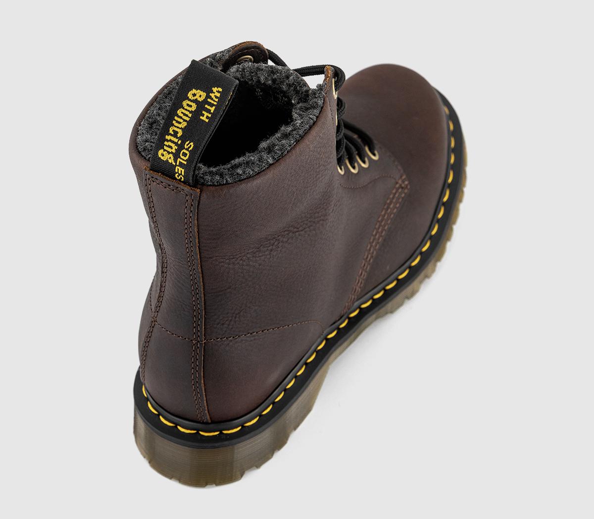 Dr. Martens Dm 8 Eye Lace Boots Dark Brown Grizzly - Men's Boots