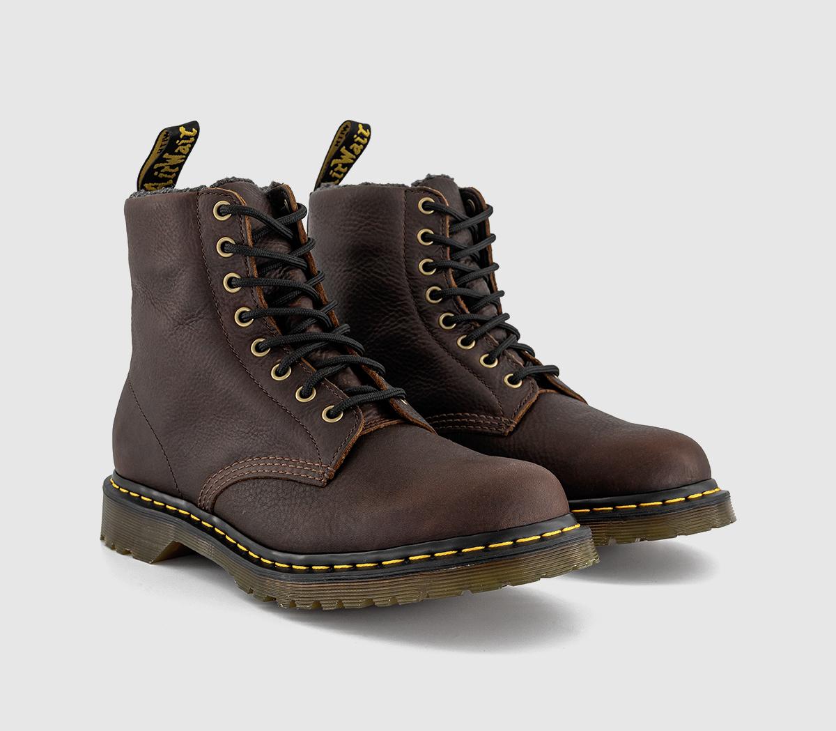 Dr. Martens Dm 8 Eye Lace Boots Dark Brown Grizzly - Men's Boots