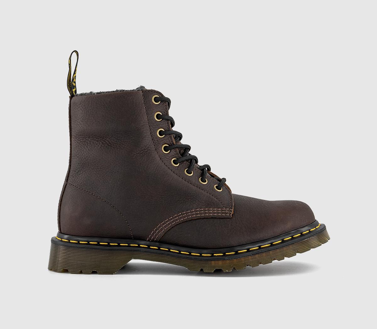 Dr. Martens Dm 8 Eye Lace Boots Dark Brown Grizzly - Men's Boots