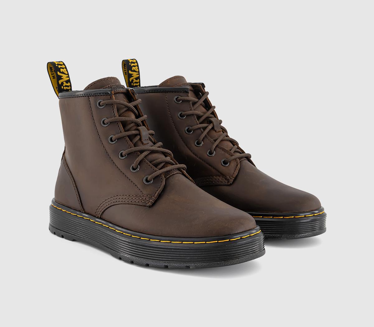Martens Brookline Chukka Eye Boots Dark Brown Crazy Horse