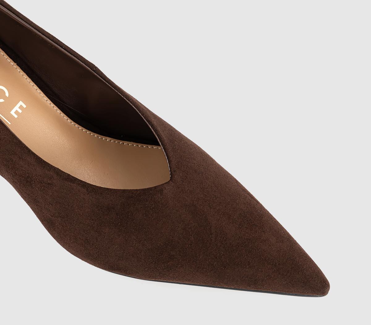 OFFICEMarino High Vamp Court HeelsBrown Faux Suede