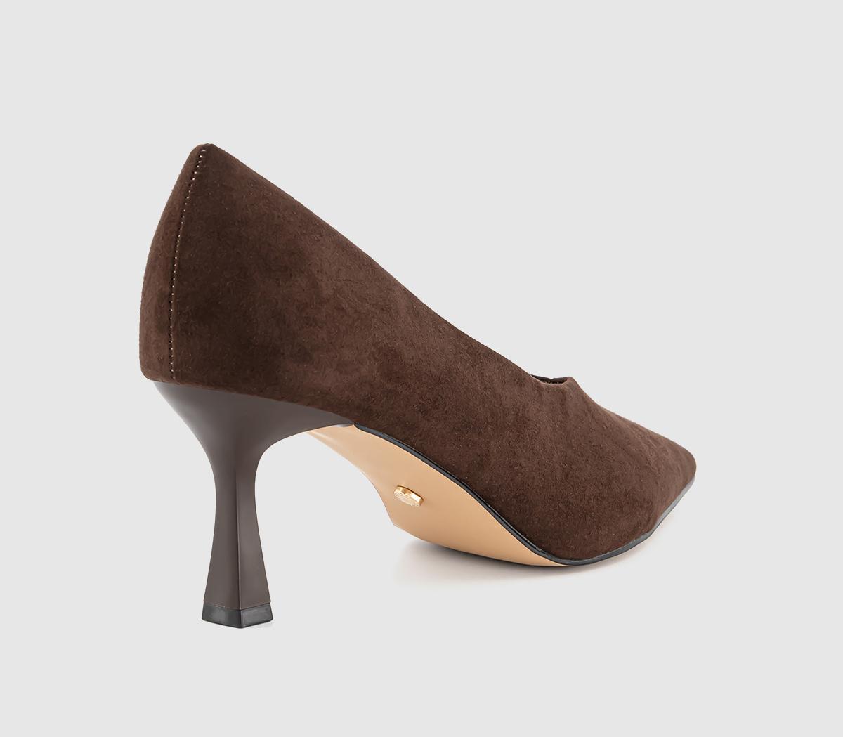 OFFICEMarino High Vamp Court HeelsBrown Faux Suede