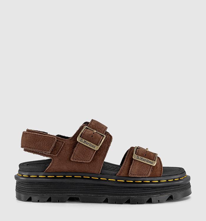 Dr. Martens Zebzag Sandals Brown Tumbled Nubuck