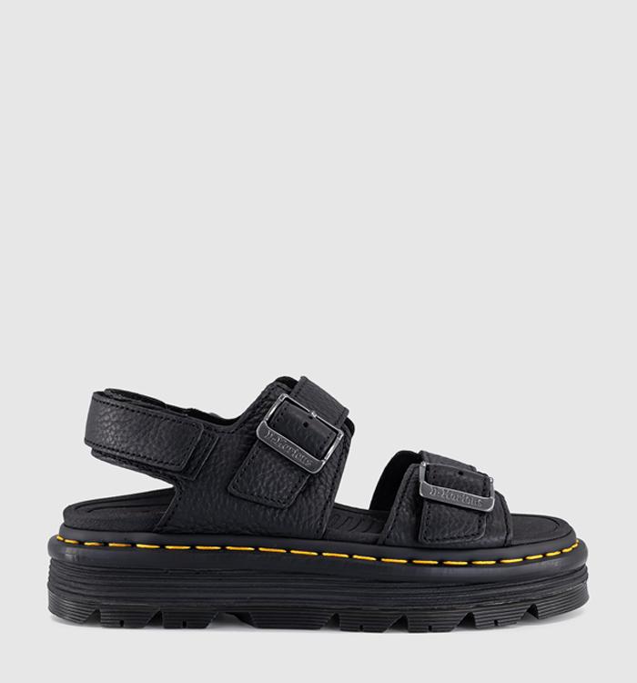 Dr. Martens Zebzag Sandals Black Pisa Leather