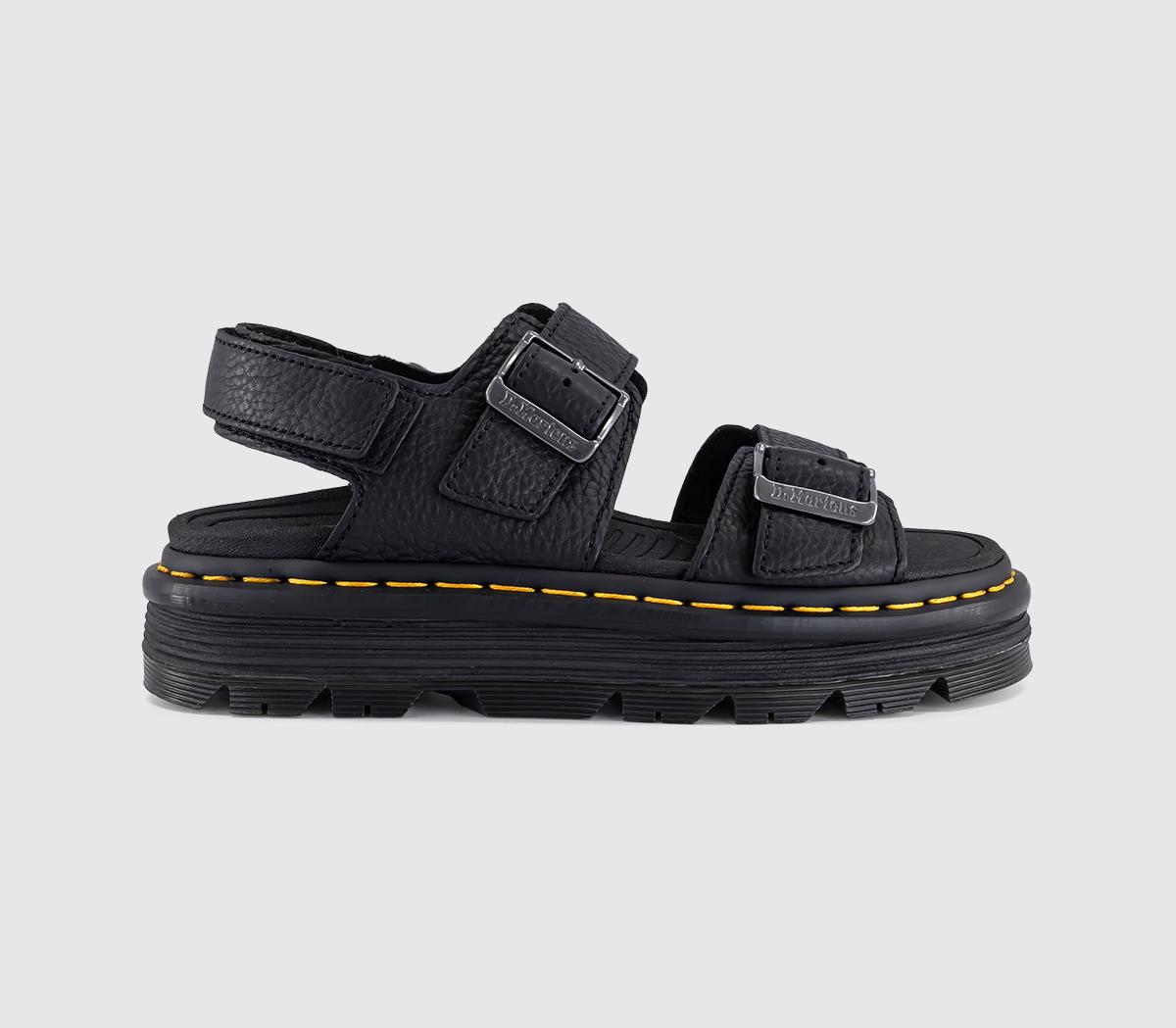 Dr. Martens Zebzag Sandals Pisa Leather Black in   Size 6, Office Shoes