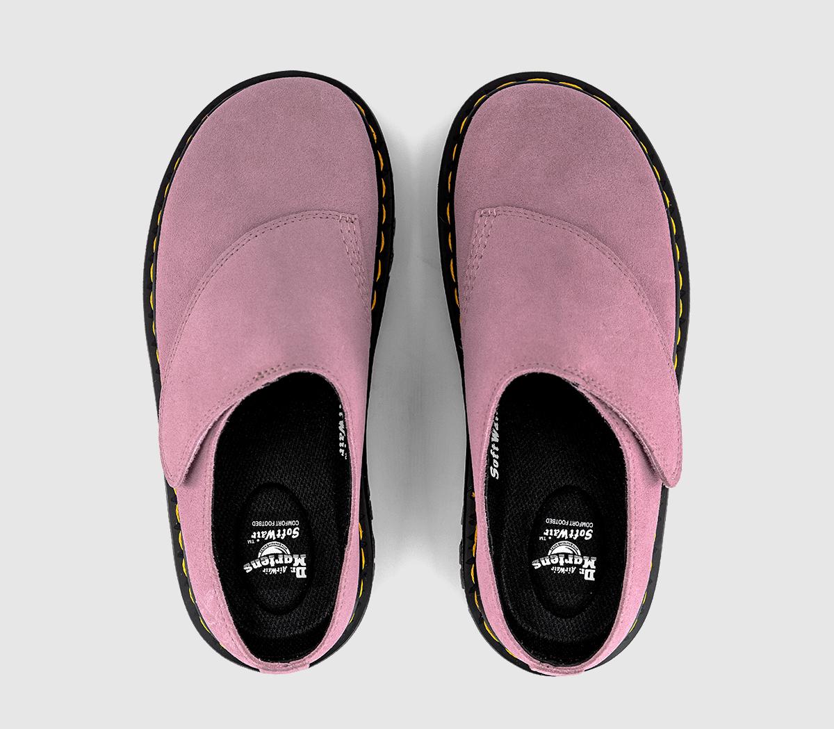 Dr. Martens Zebzag Anywair Mules Dusty Rose Suede - Flat Shoes for