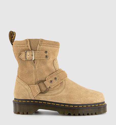 Dr. Martens Anistone Harness Ankle Boots Savannah Tan Suede